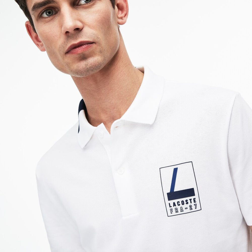 Men's Slim Fit Lettering Stretch Mini Piqué Polo / Lacoste