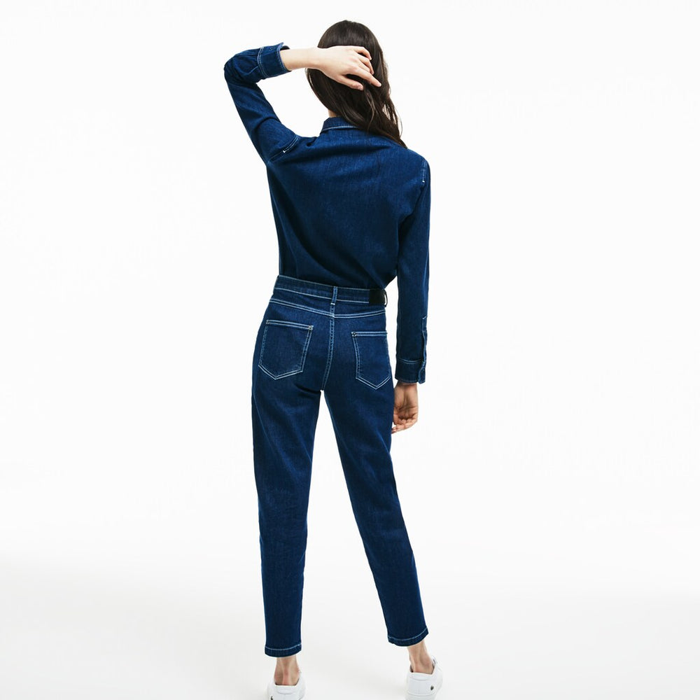 Women's Regular Fit Stretch Cotton Denim Carrot Pants / Lacoste