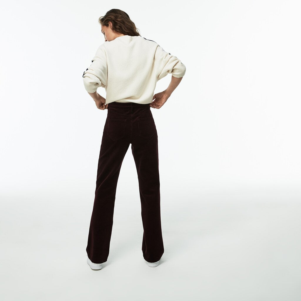 Women's Boxy Fit Striped Cotton Velour Pants / Lacoste