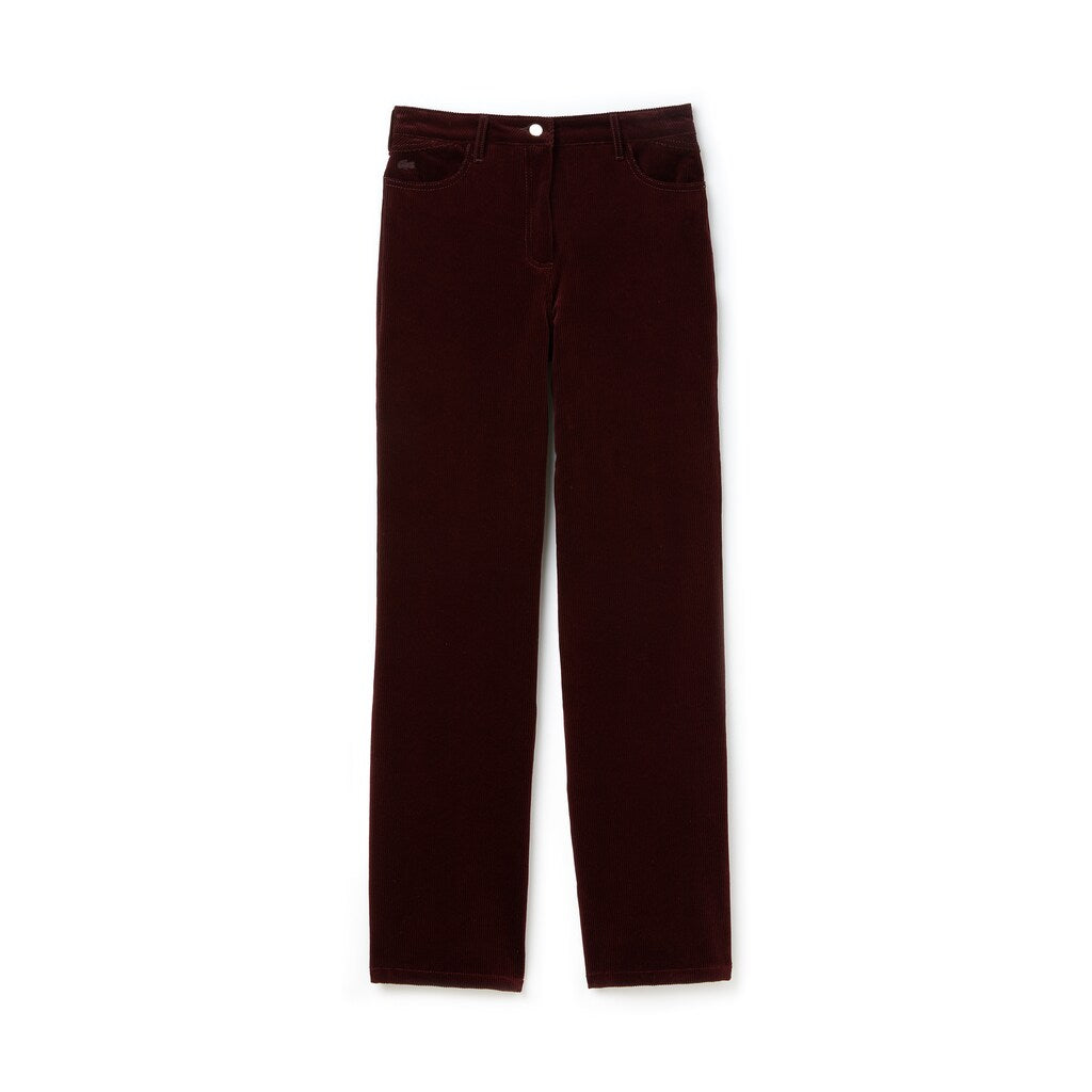 Women's Boxy Fit Striped Cotton Velour Pants / Lacoste