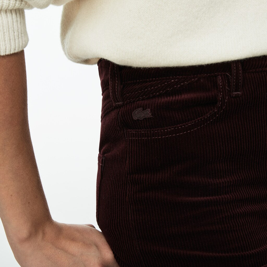 Women's Boxy Fit Striped Cotton Velour Pants / Lacoste