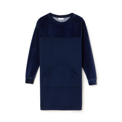 Women's Bimaterial Velour and Terrycloth Jersey Sweatshirt Dress / Lacoste
