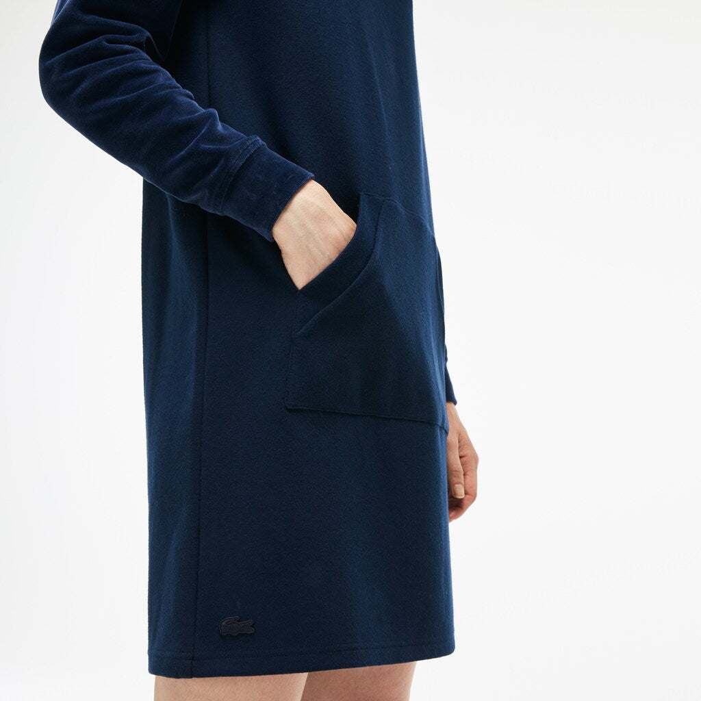 Women's Bimaterial Velour and Terrycloth Jersey Sweatshirt Dress / Lacoste
