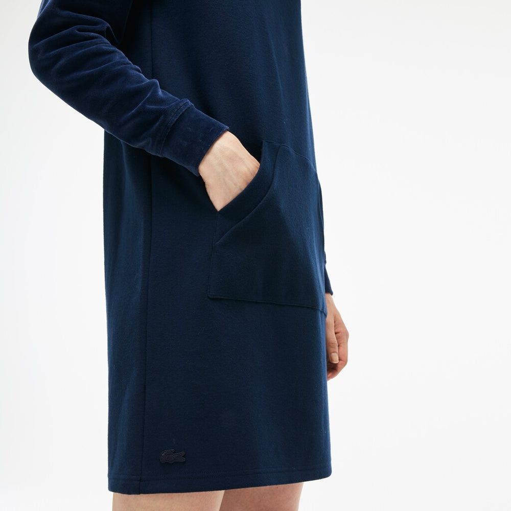 Women's Bimaterial Velour and Terrycloth Jersey Sweatshirt Dress / Lacoste