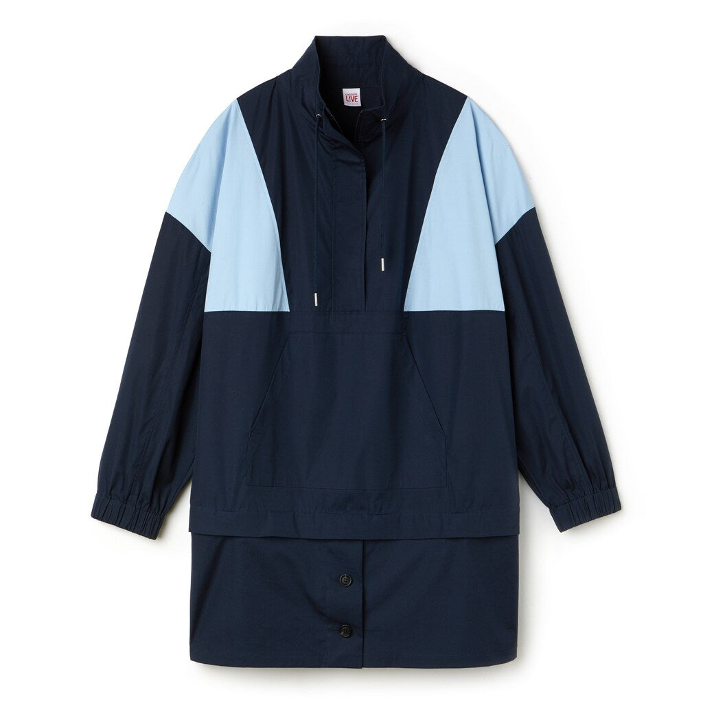 Women's LIVE Colorblock Cotton Poplin Sweatshirt Dress / Lacoste