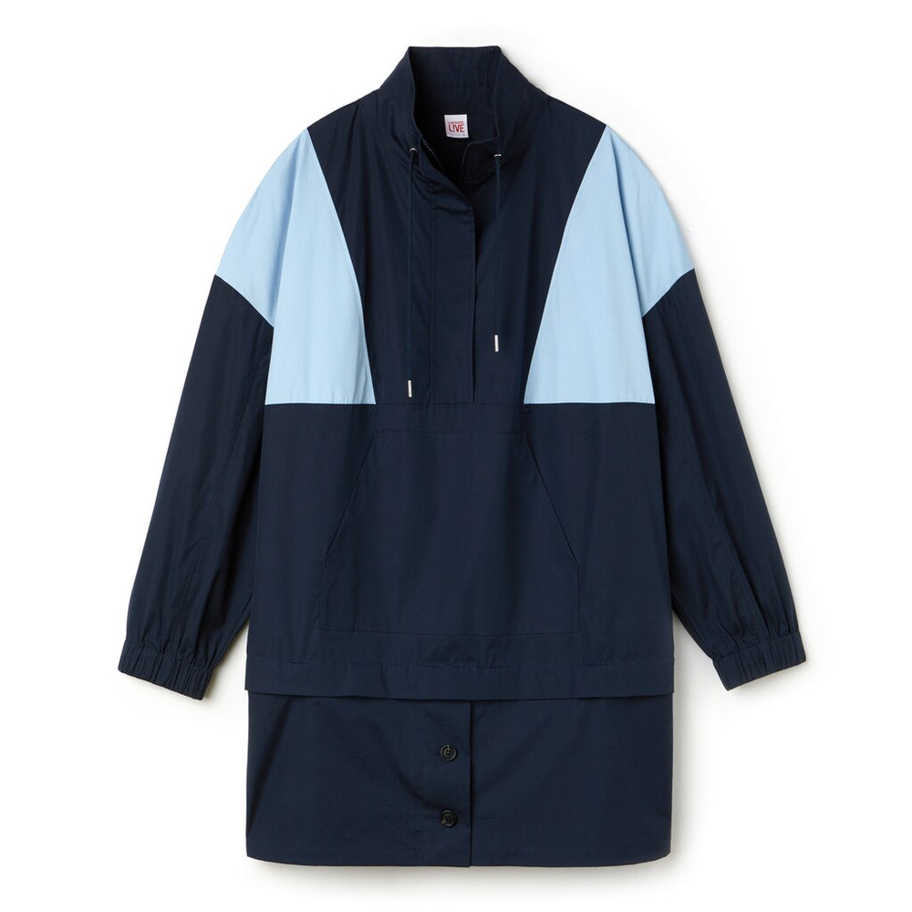 Women's LIVE Colorblock Cotton Poplin Sweatshirt Dress / Lacoste