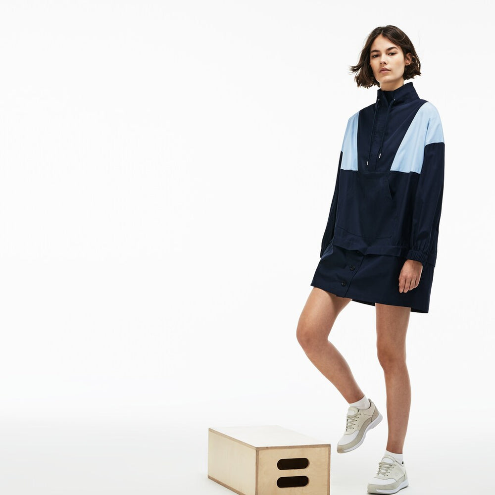 Women's LIVE Colorblock Cotton Poplin Sweatshirt Dress / Lacoste