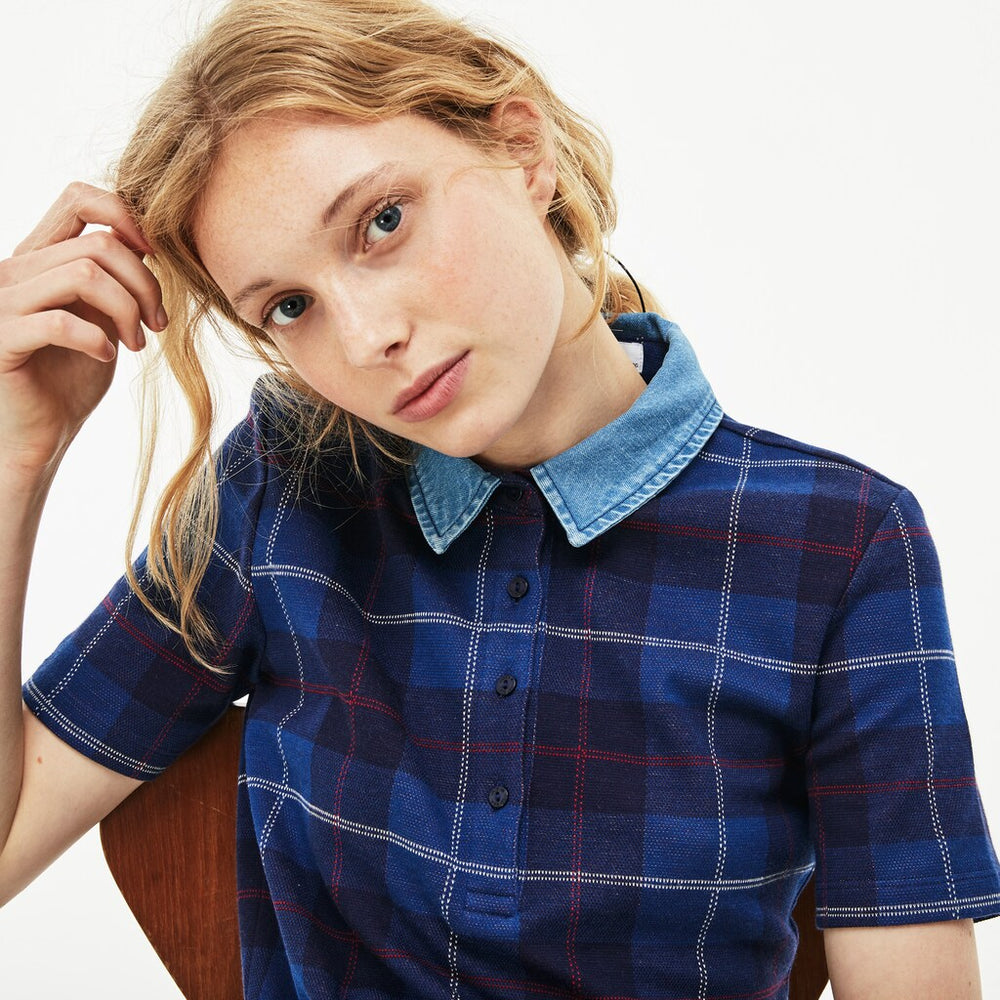 Women's Tartan Check Cotton Jacquard Polo / Lacoste