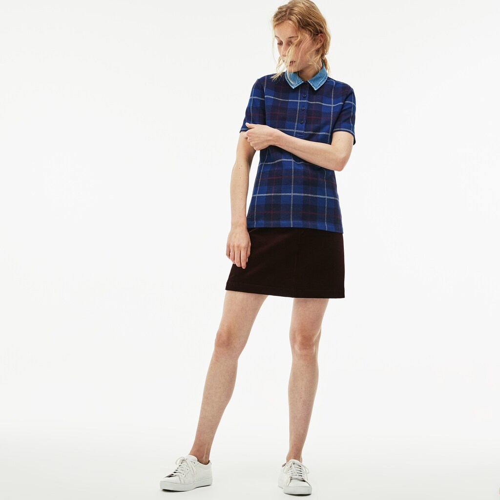 Women's Tartan Check Cotton Jacquard Polo / Lacoste