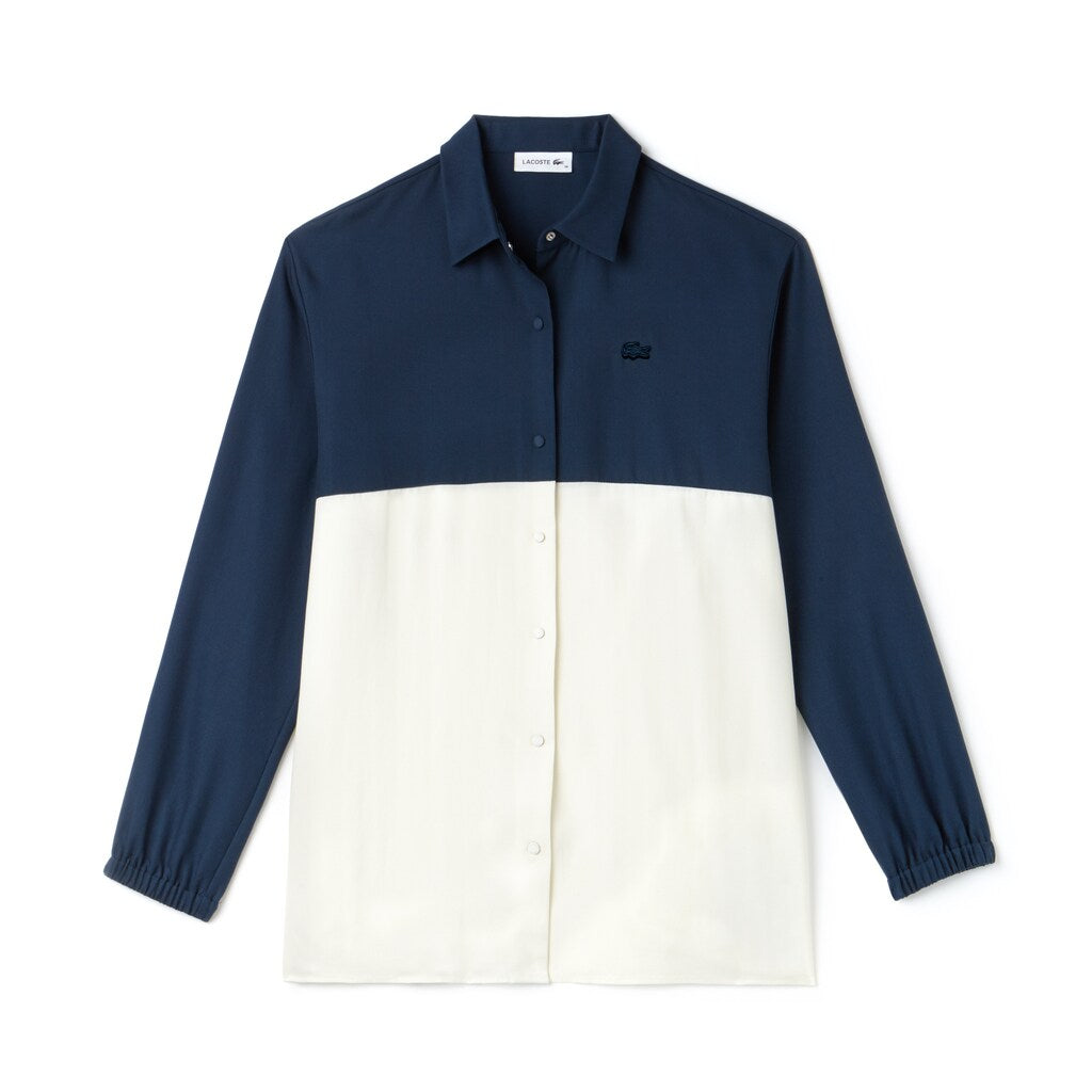 Women's Regular Fit Bicolor Flowing Piqué Shirt / Lacoste