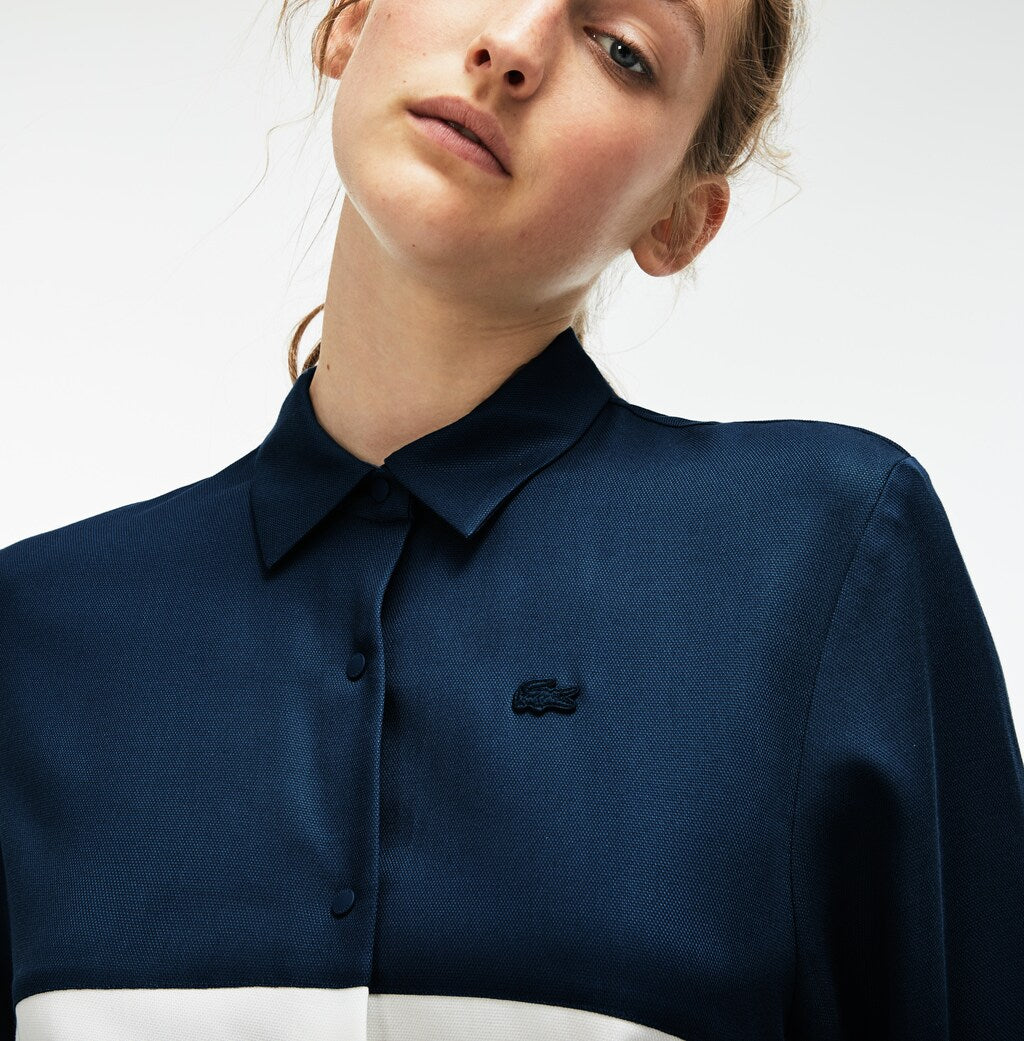Women's Regular Fit Bicolor Flowing Piqué Shirt / Lacoste