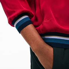 Women's Contrast Accents Silk Crepe Top / Lacoste