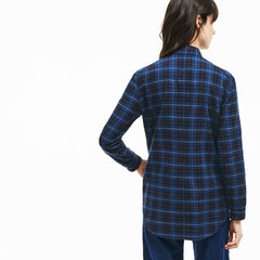 Women's Slim Fit Stretch Check Cotton Canvas Shirt / Lacoste