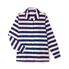 Women's Regular Fit Striped Cotton & Silk Voile Shirt / Lacoste