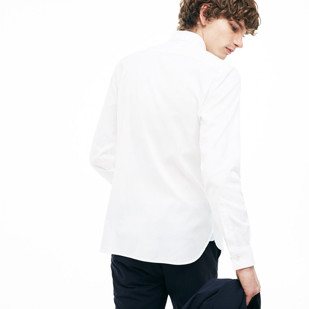 Men's Slim Fit Stretch Cotton Pinpoint Shirt / Lacoste