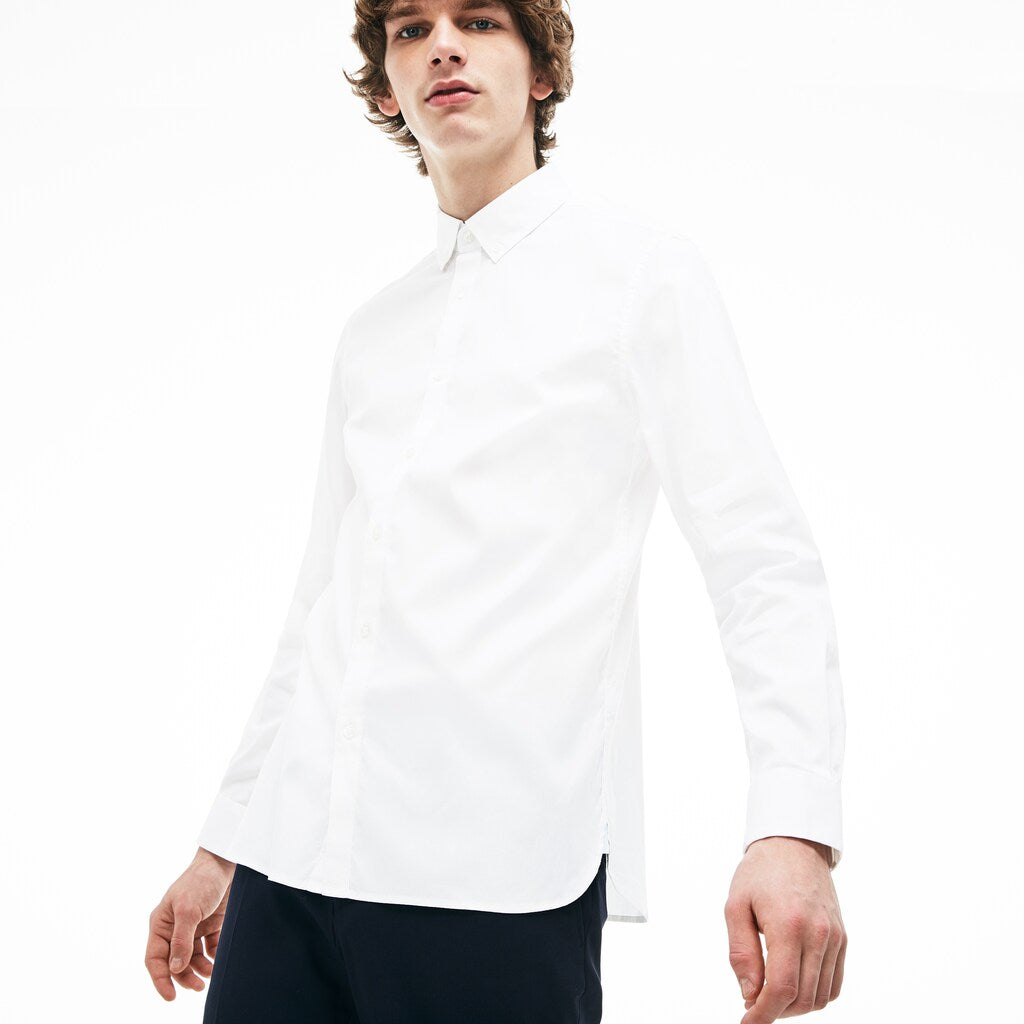 Men's Slim Fit Stretch Cotton Pinpoint Shirt / Lacoste