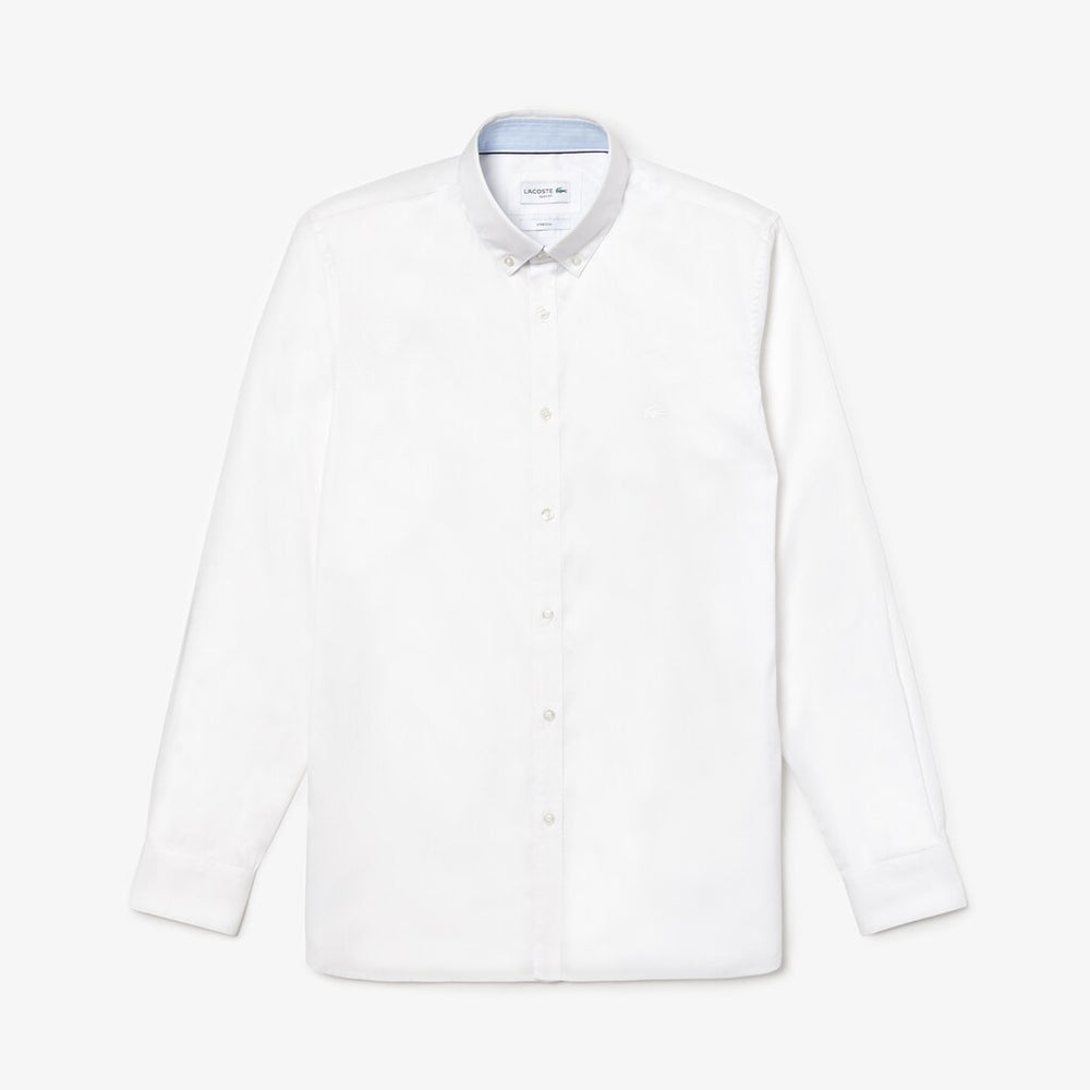 Men's Slim Fit Stretch Cotton Pinpoint Shirt / Lacoste