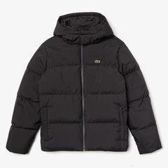 Men's Detachable Hood Quilted Water-Resistant Taffeta Jacket / Lacoste