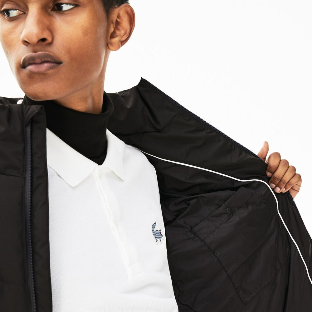 Men's Detachable Hood Quilted Water-Resistant Taffeta Jacket / Lacoste