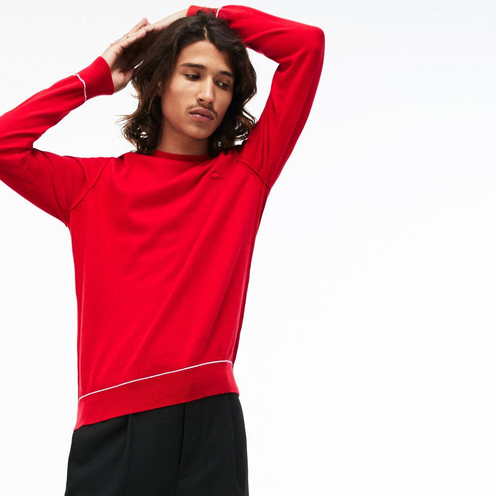 Men's LIVE Crew Neck Cotton And Cashmere Jersey Sweater / Lacoste