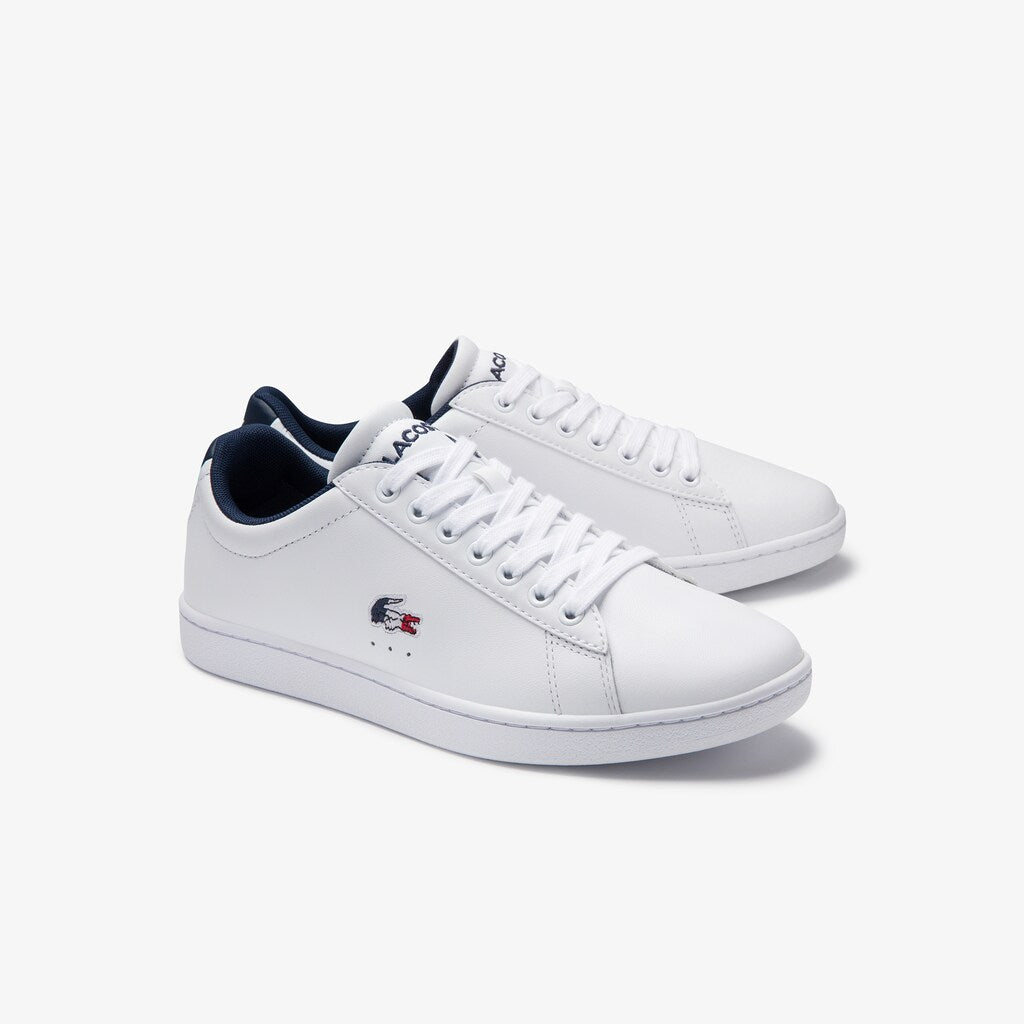 Women's Carnaby Evo Tricolore Leather and Synthetic Sneakers / Lacoste