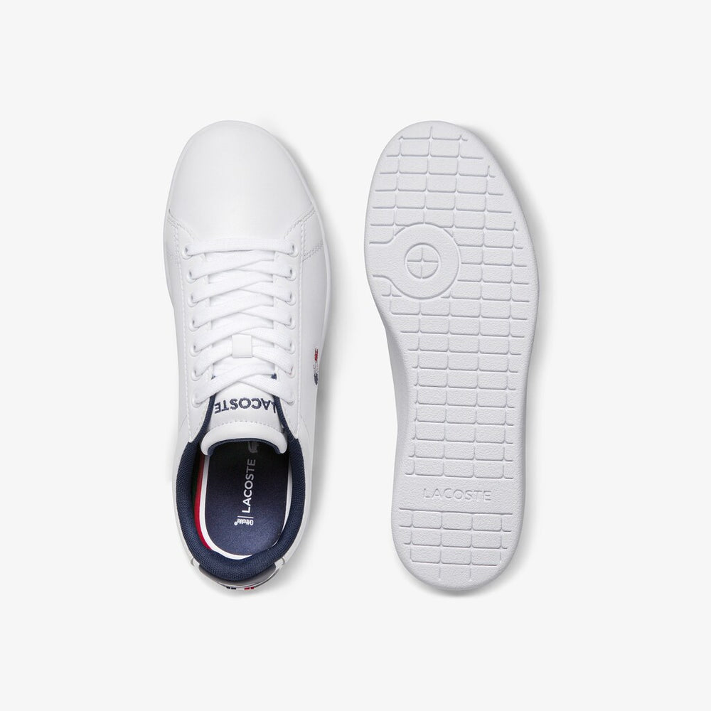 Women's Carnaby Evo Tricolore Leather and Synthetic Sneakers / Lacoste