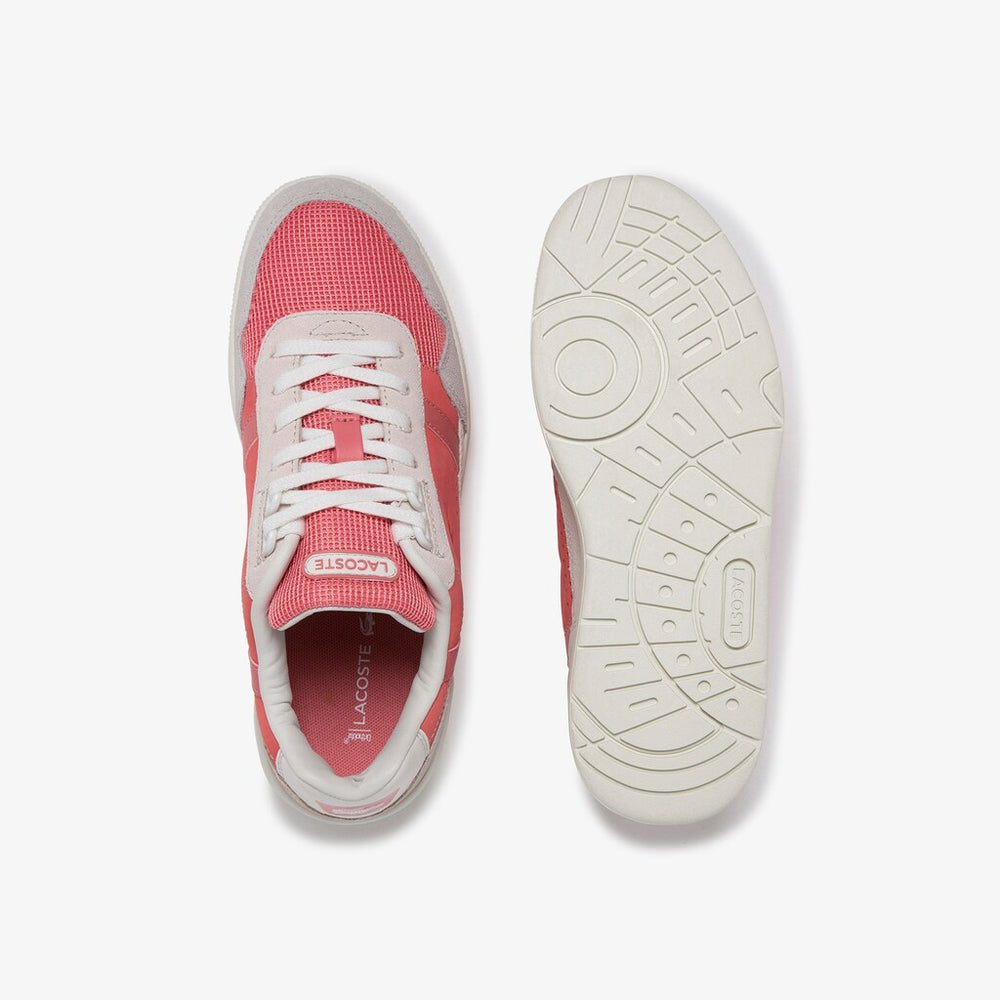 Women's T-Clip Leather and Suede Sneakers / Lacoste