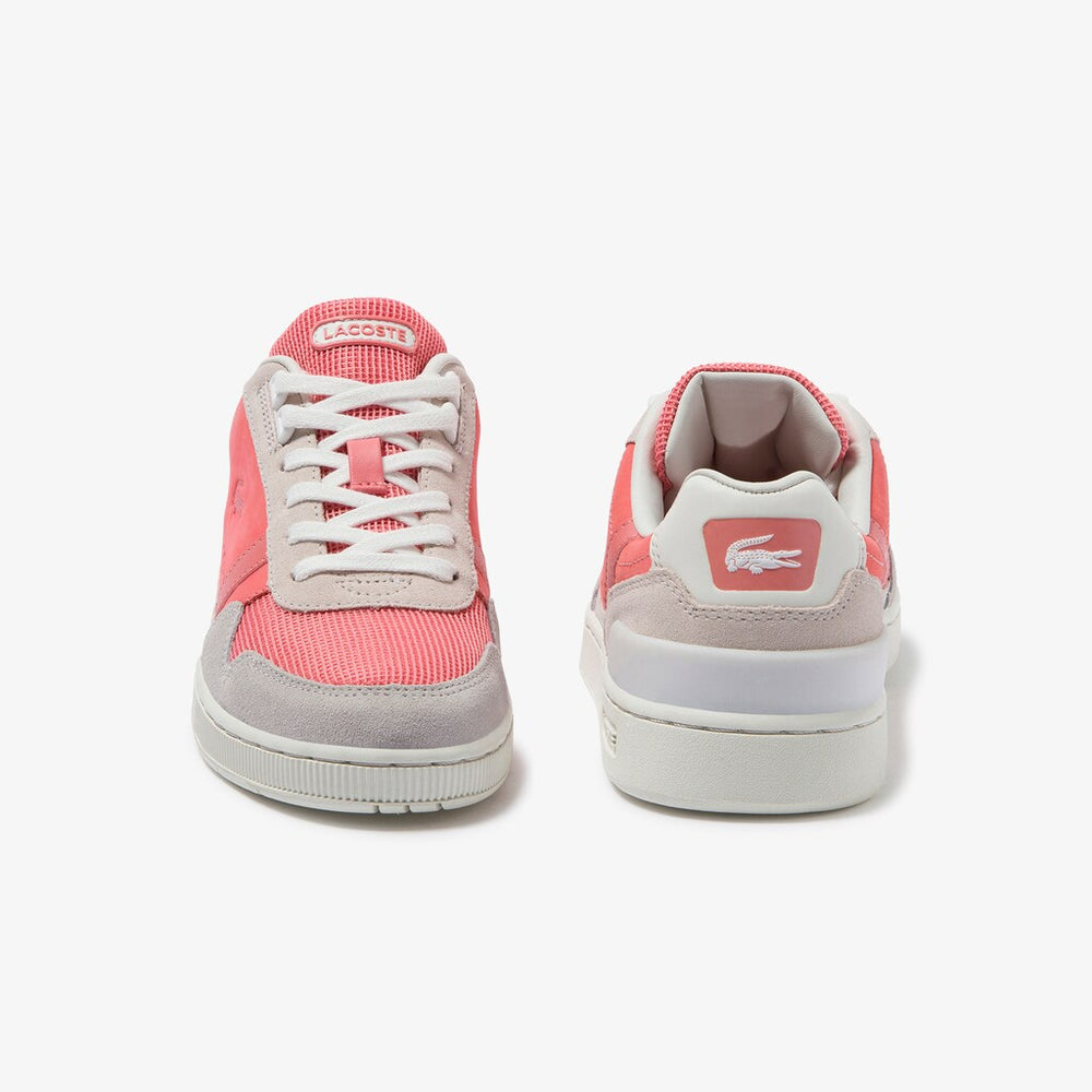 Women's T-Clip Leather and Suede Sneakers / Lacoste