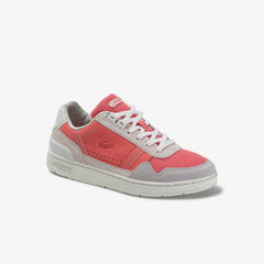 Women's T-Clip Leather and Suede Sneakers / Lacoste