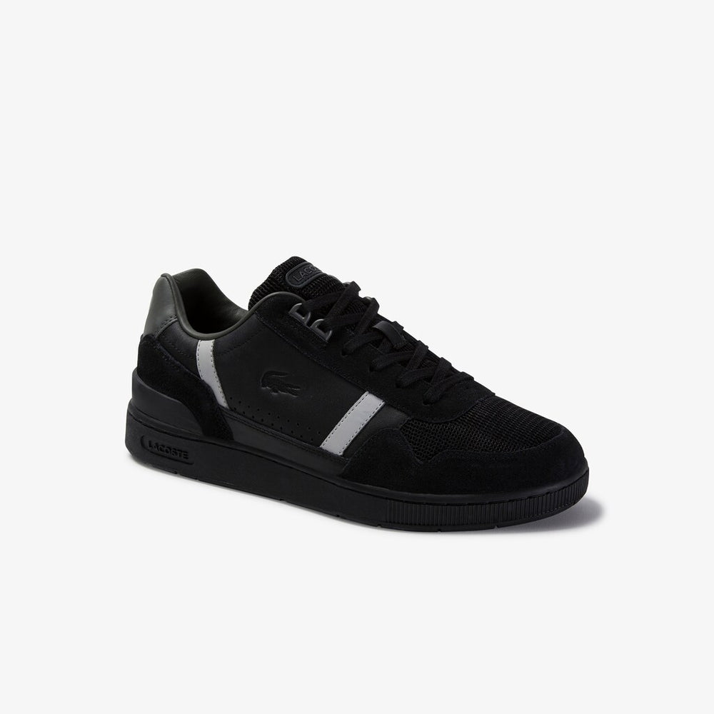 Men's T-Clip Leather and Suede Sneakers / Lacoste