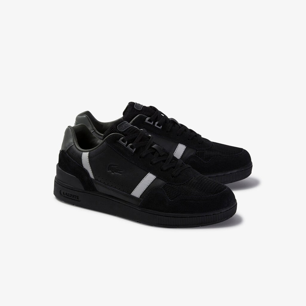 Men's T-Clip Leather and Suede Sneakers / Lacoste
