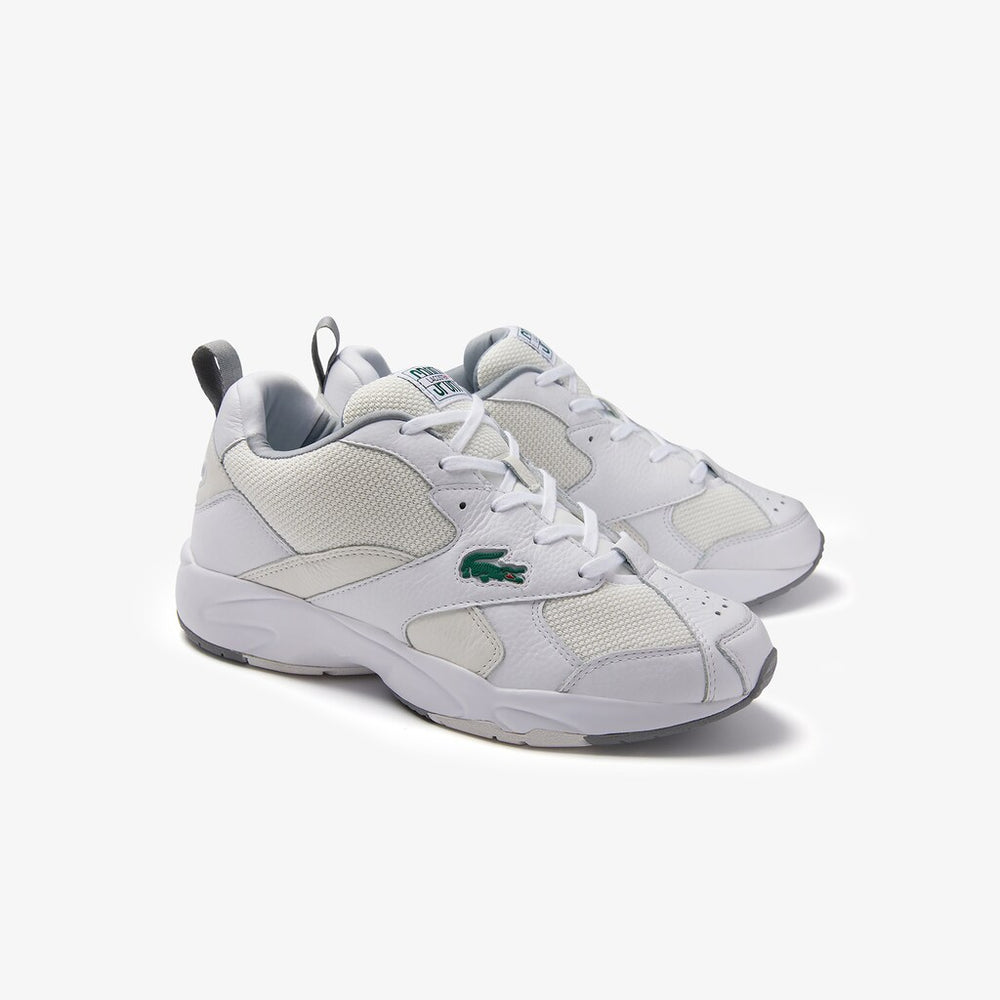 Men's Storm 96 Leather and Textile Sneakers / Lacoste
