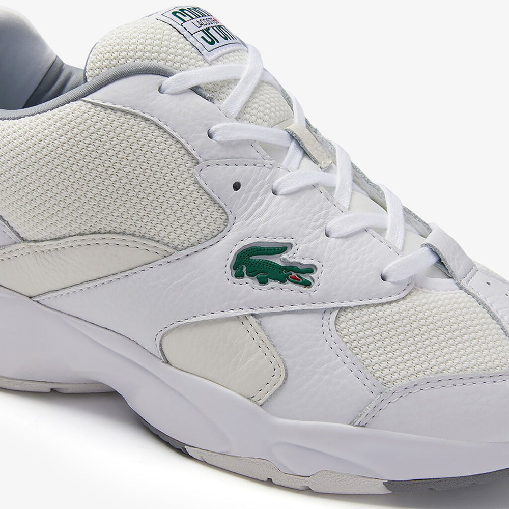 Men's Storm 96 Leather and Textile Sneakers / Lacoste