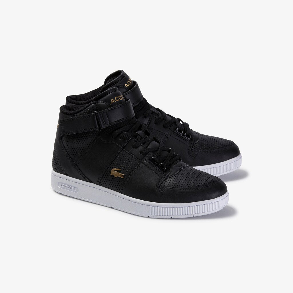 Men's Tramline Mid Perforated Leather Sneakers / Lacoste