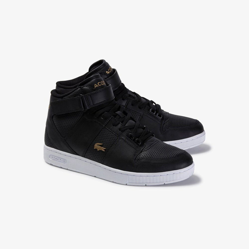 Men's Tramline Mid Perforated Leather Sneakers / Lacoste