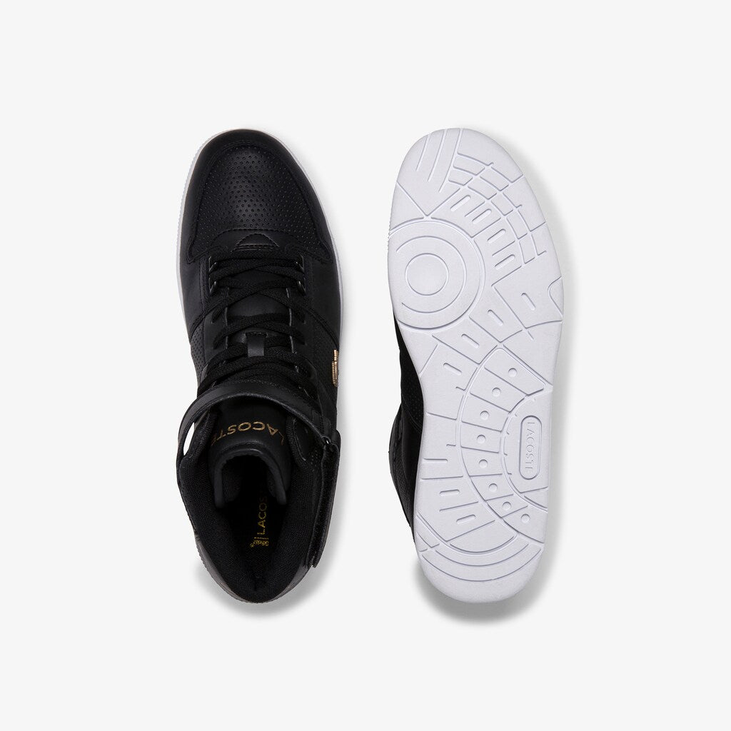 Men's Tramline Mid Perforated Leather Sneakers / Lacoste