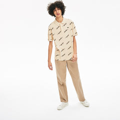 Men's LIVE Standard Fit Print Cotton Piqué Polo Shirt / Lacoste