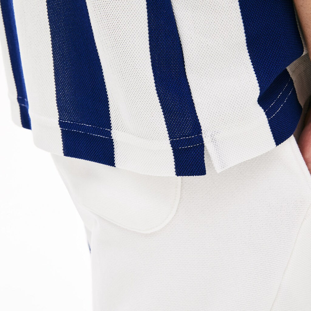 Men's LIVE Loose Fit Striped Cotton Piqué Polo Shirt / Lacoste