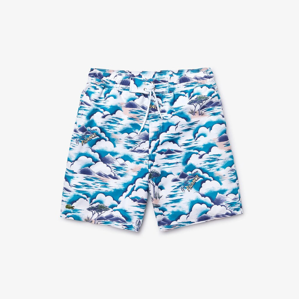 Men's Print Light Quick-Dry Long Swim Shorts / Lacoste