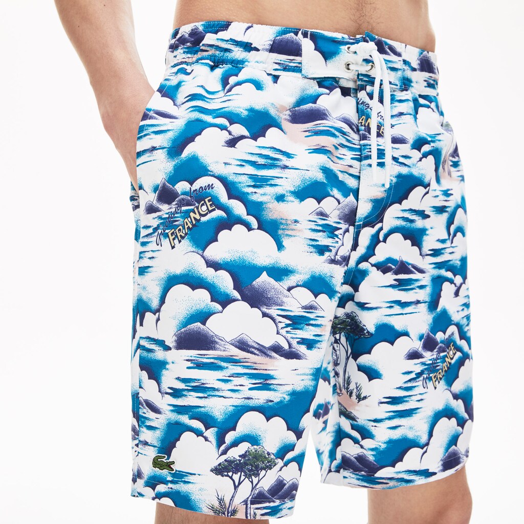 Men's Print Light Quick-Dry Long Swim Shorts / Lacoste