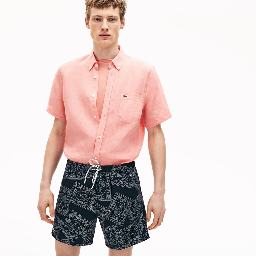 Men's Postcard Print Quick-Dry Swim Trunks / Lacoste