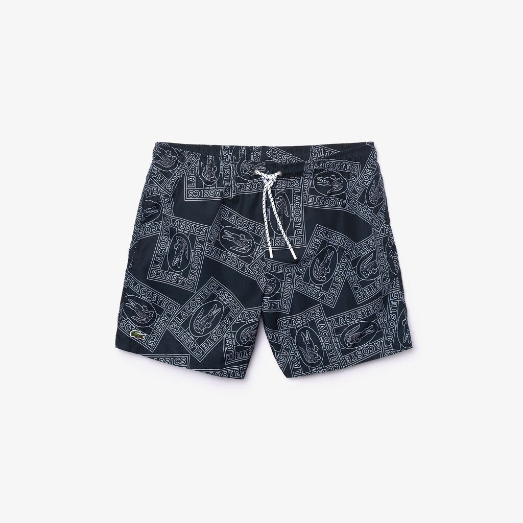 Men's Postcard Print Quick-Dry Swim Trunks / Lacoste