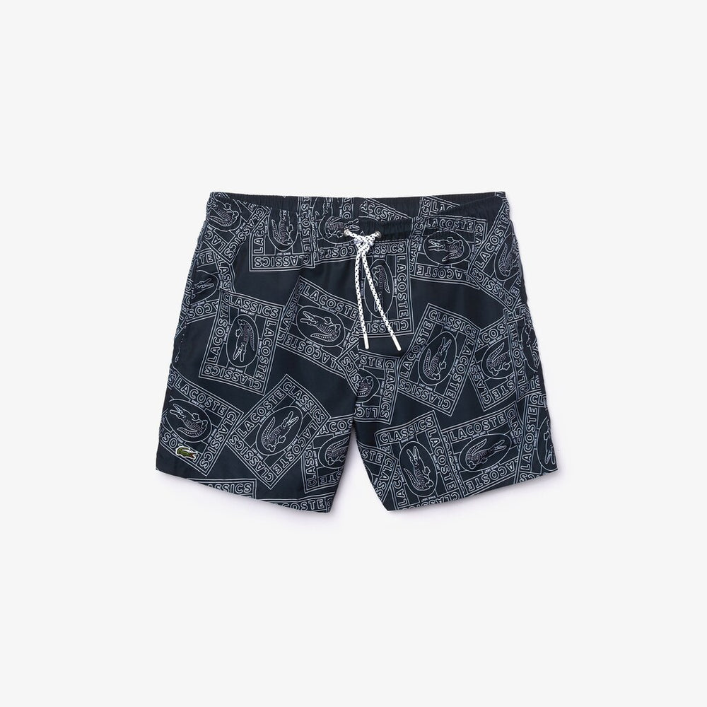 Men's Postcard Print Quick-Dry Swim Trunks / Lacoste