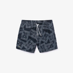 Men's Postcard Print Quick-Dry Swim Trunks / Lacoste