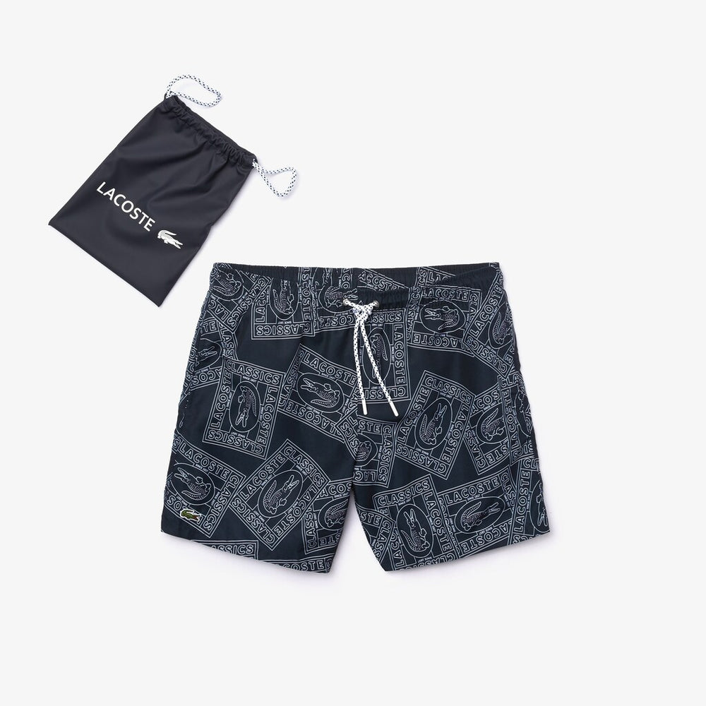 Men's Postcard Print Quick-Dry Swim Trunks / Lacoste