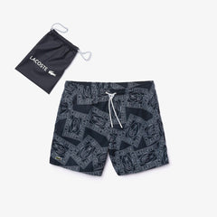 Men's Postcard Print Quick-Dry Swim Trunks / Lacoste