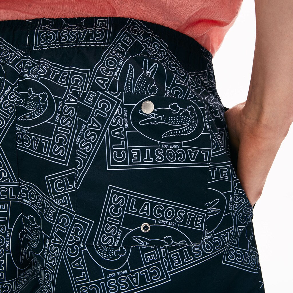Men's Postcard Print Quick-Dry Swim Trunks / Lacoste