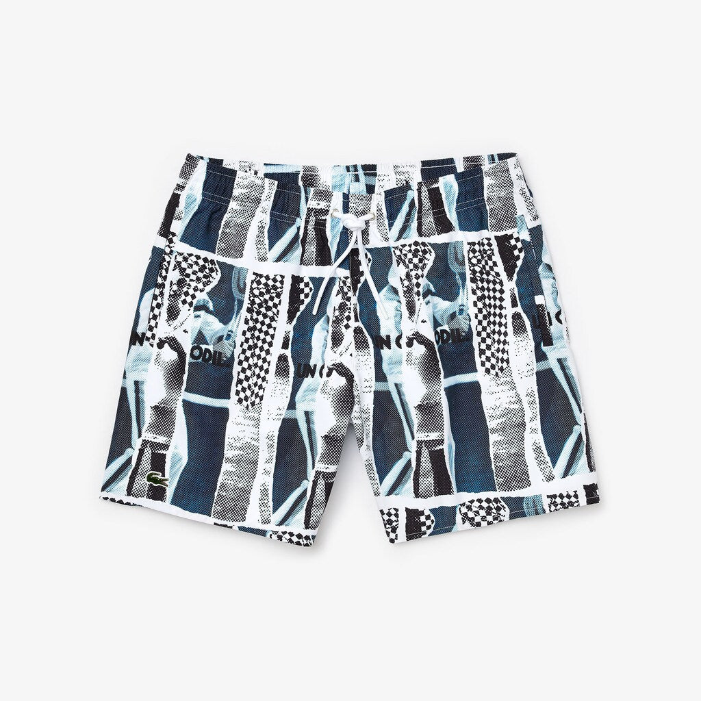 Men's LIVE Graphic Print Lightweight Swimming Trunks / Lacoste