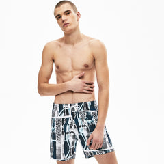 Men's LIVE Graphic Print Lightweight Swimming Trunks / Lacoste
