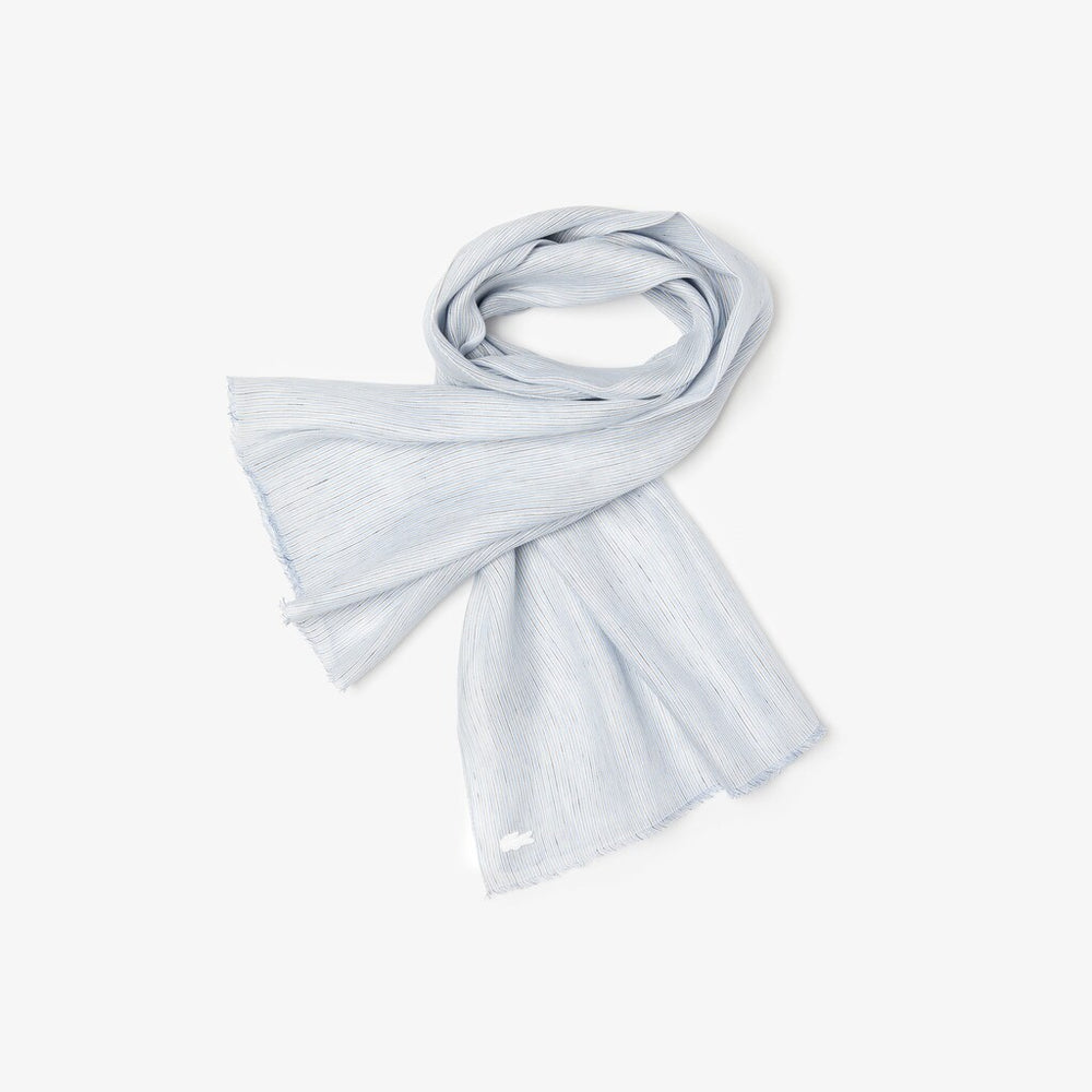 Women's Pinstriped Cotton-Linen Scarf / Lacoste